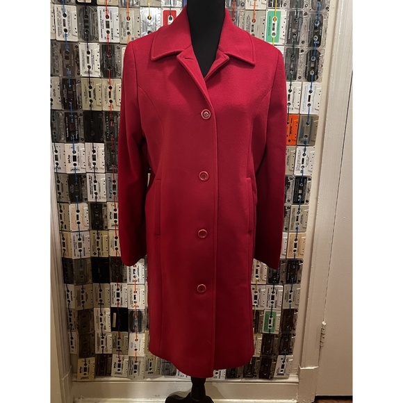 VTG Red Dress Coat - Picture 4 of 7